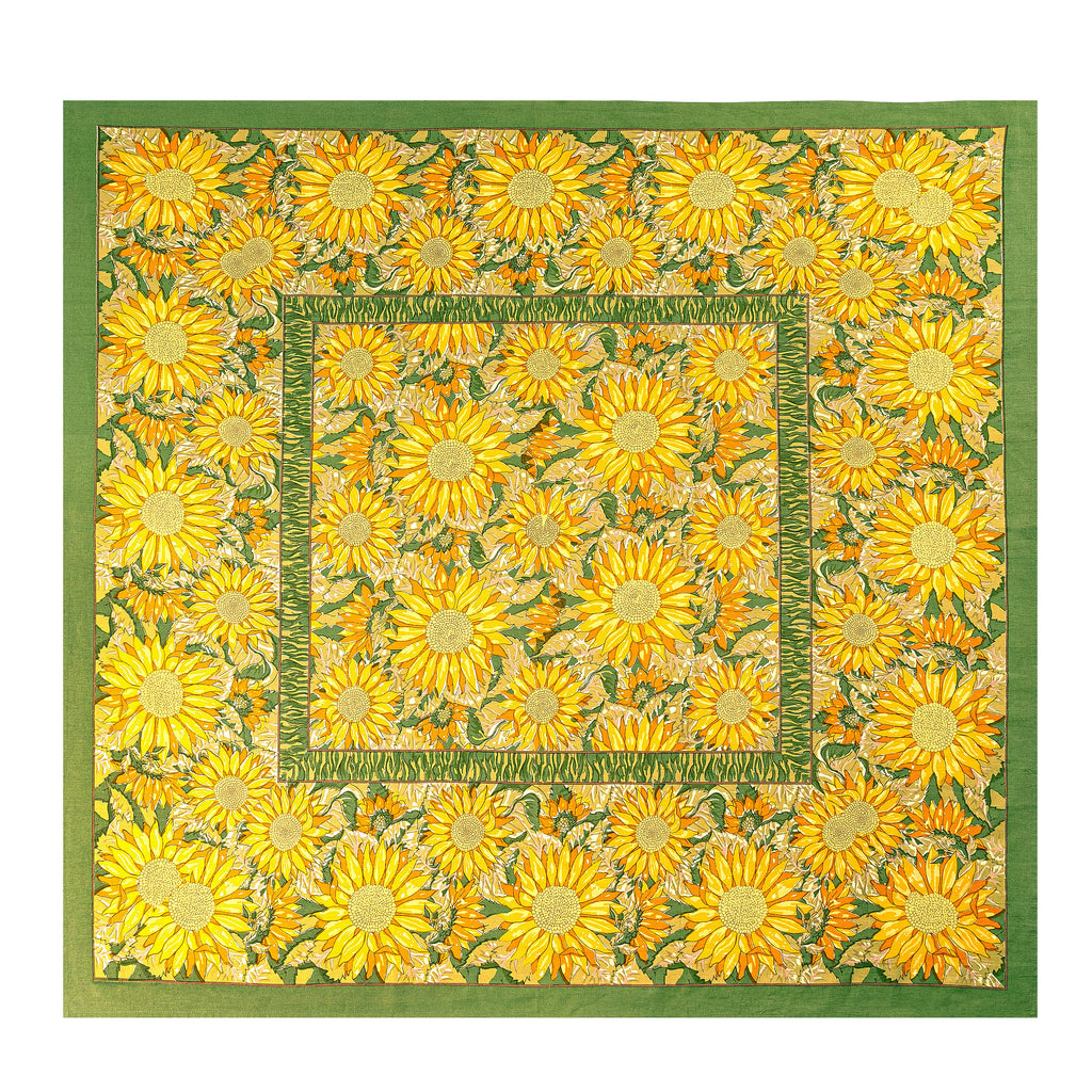 French Tablecloth Sunflower Yellow & Green