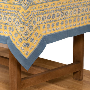 La Mer Tablecloth in Blue & Yellow