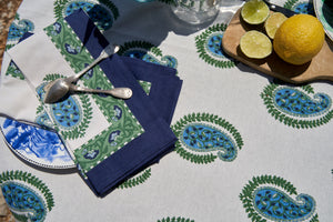 Cassis Tablecloth in Blue & Green