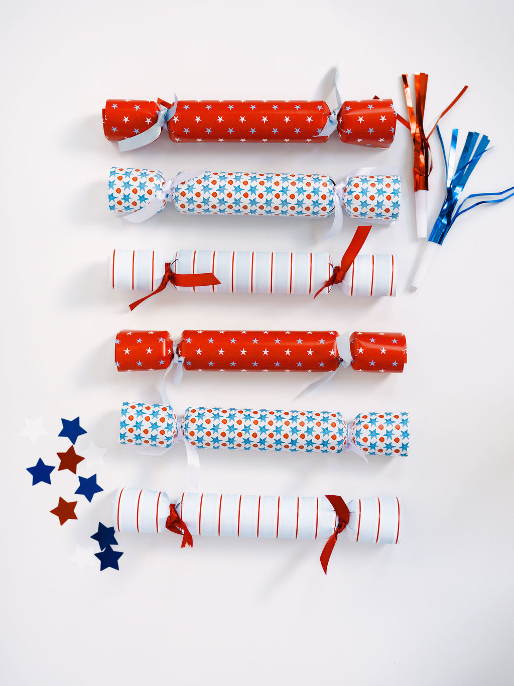 Fourth of July Party Crackers, Set of 6