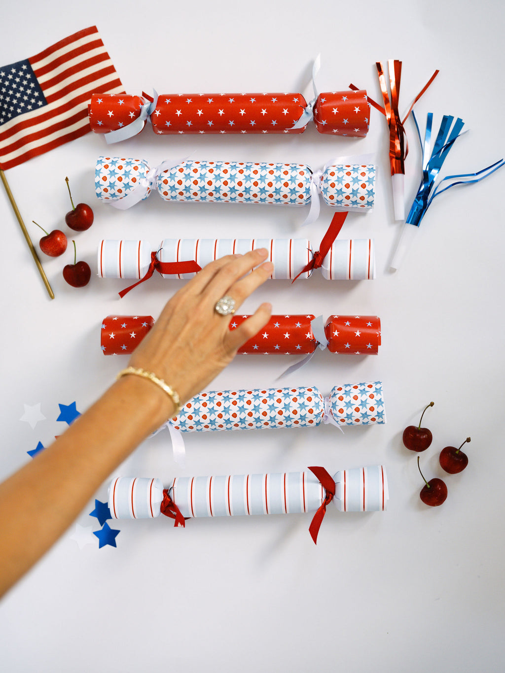 Fourth of July Party Crackers, Set of 6