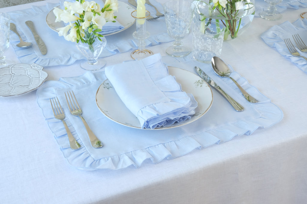 Ruffles Mavi Napkin and Placemat, Set of 2