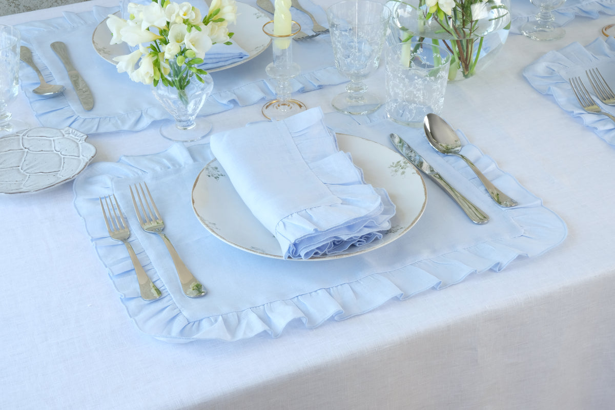 Ruffles Mavi Napkin and Placemat, Set of 2