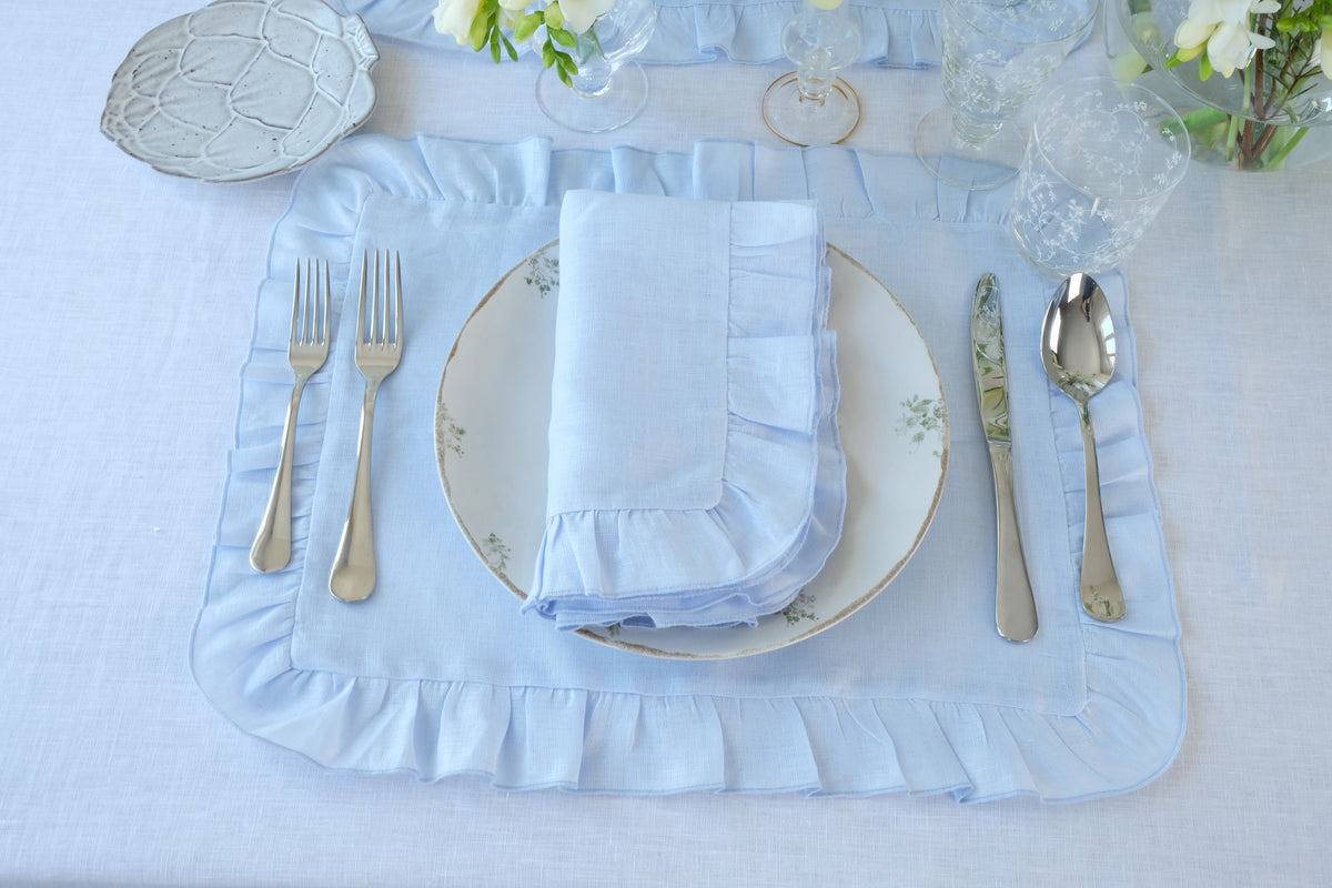 Ruffles Mavi Napkin and Placemat, Set of 2