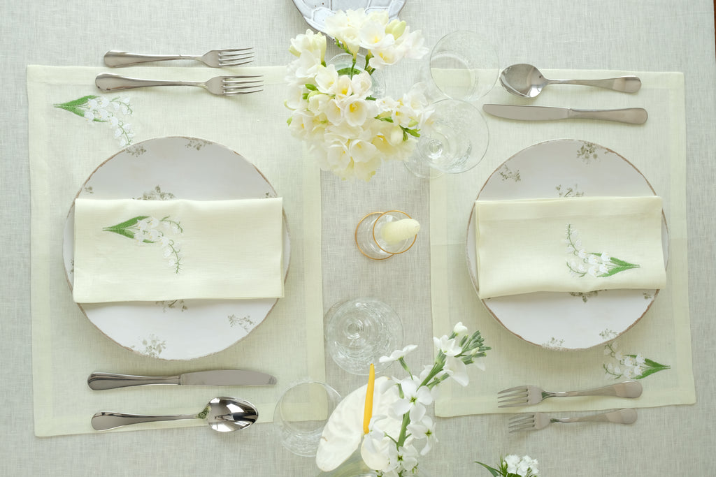 Lily of the Valley Collection Napkin and Placemat, Set of 2