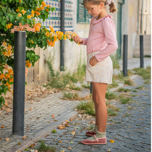 Girls Misty Rose Pointelle Long Sleeve Blouse