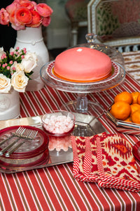 The Amelia Tablecloth in Chestnut Stripe