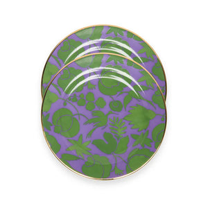 Dessert Plates in Wildbird Lilla/Verde, Set of 2