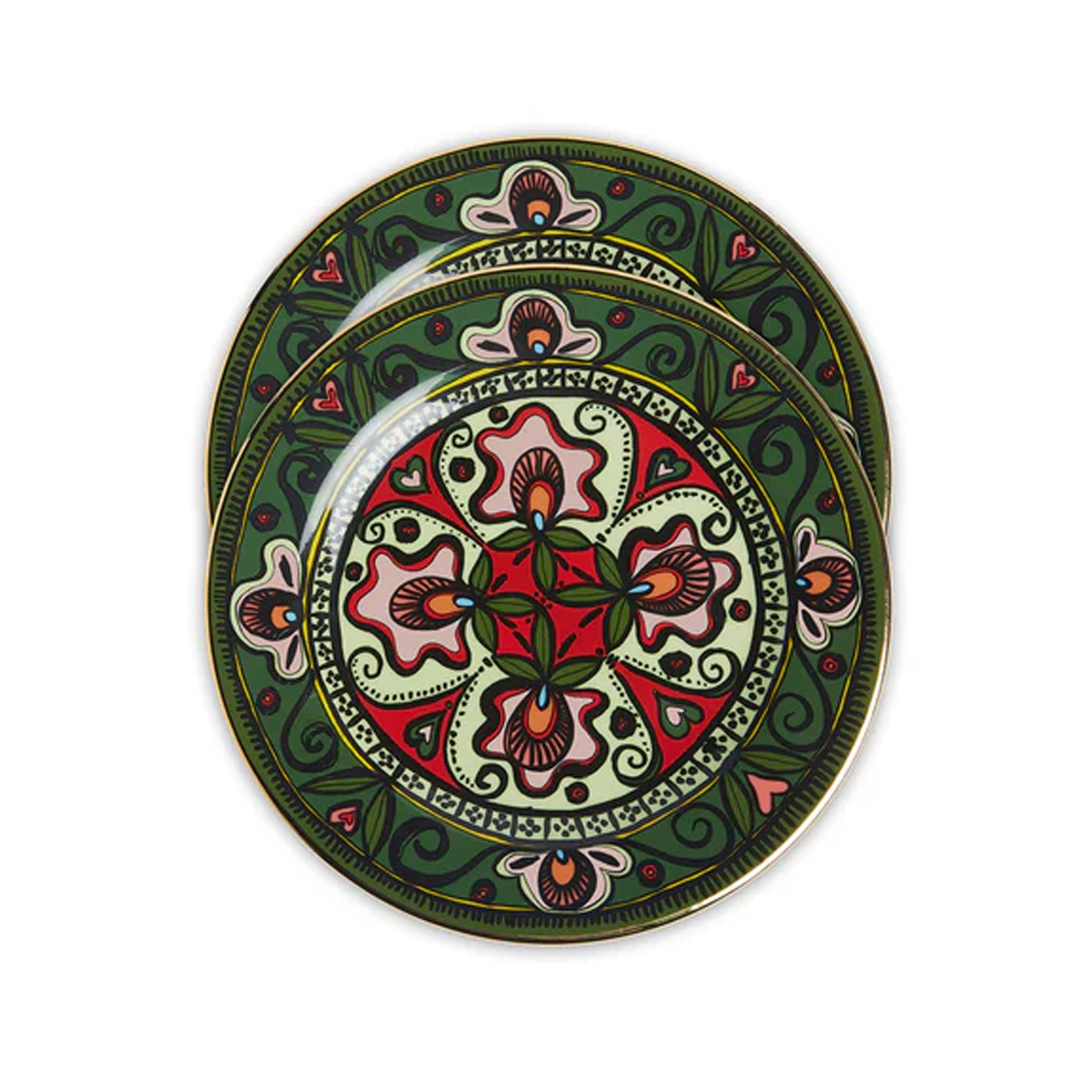 Dessert Plates in Abundance Dark Green, Set of 2