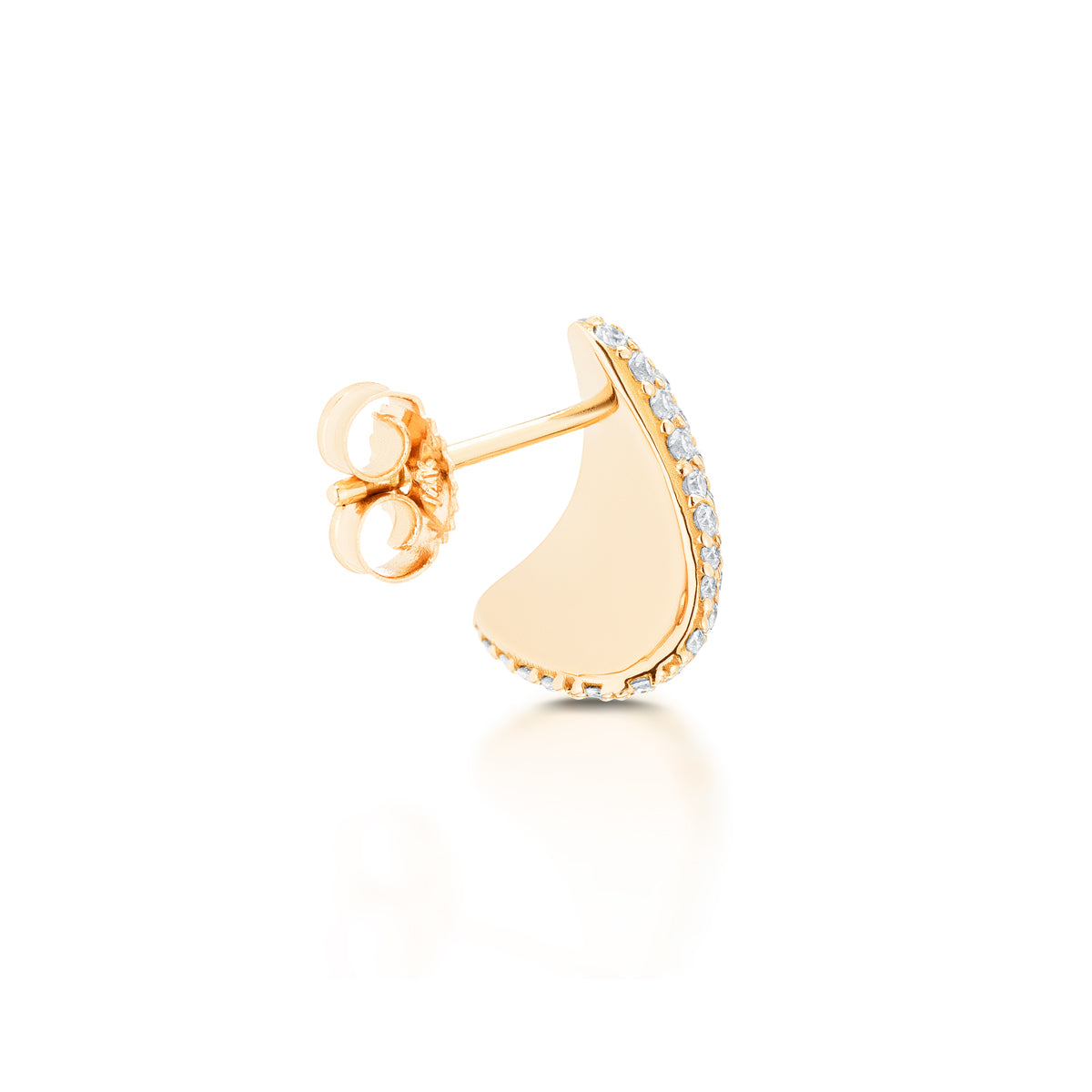 Diamond-Earring-Cup-Yellow-Gold-Back, 14k yellow gold