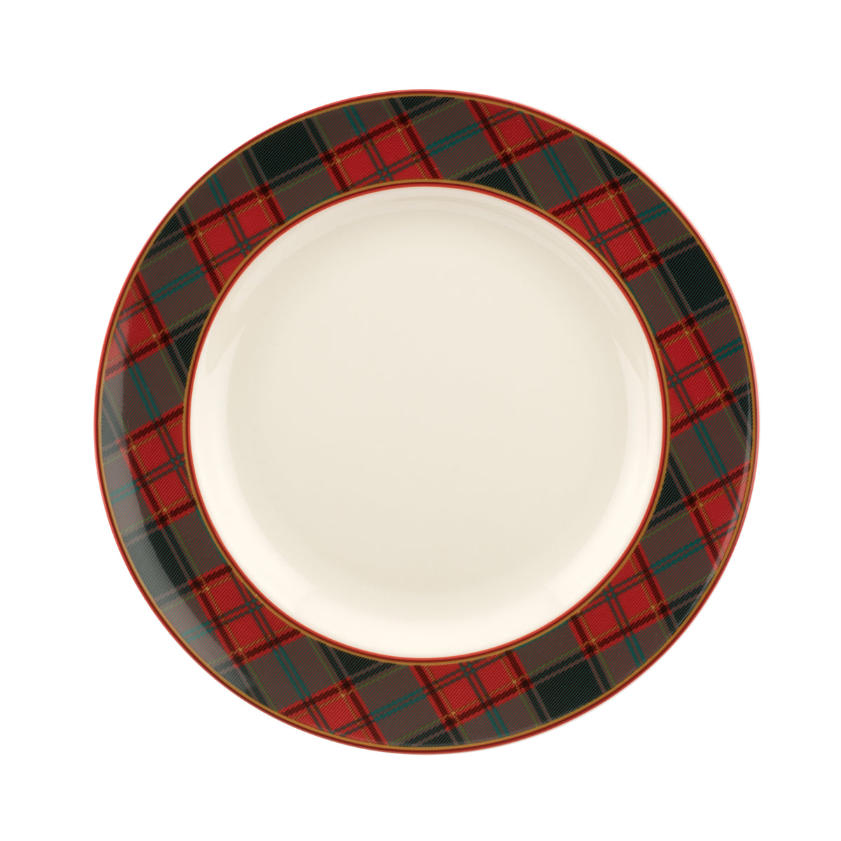 Christmas Tree Tartan 10.5" Dinner Plates, Set of 4