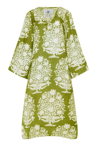 Doha Caftan in Green Bouquet