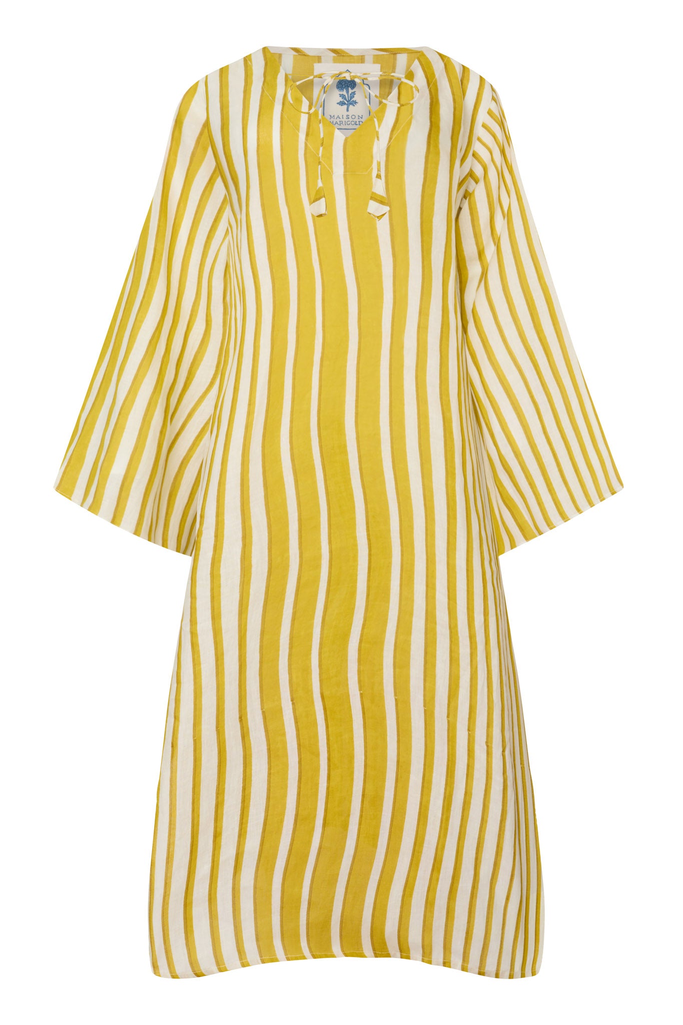 Doha Caftan in Yellow Stripe