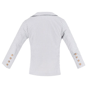 Hayden Boy Blazer in Grey Gingham