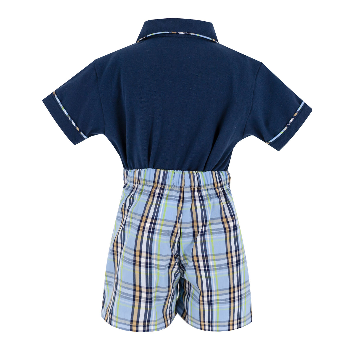 William Boy Polo Set in Blue Plaid