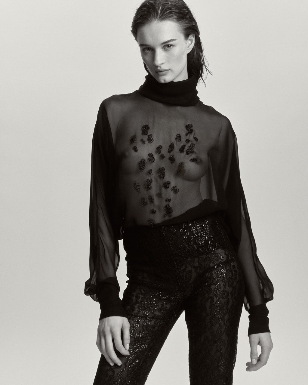 Dusk Sheer Embroidered Blouse
