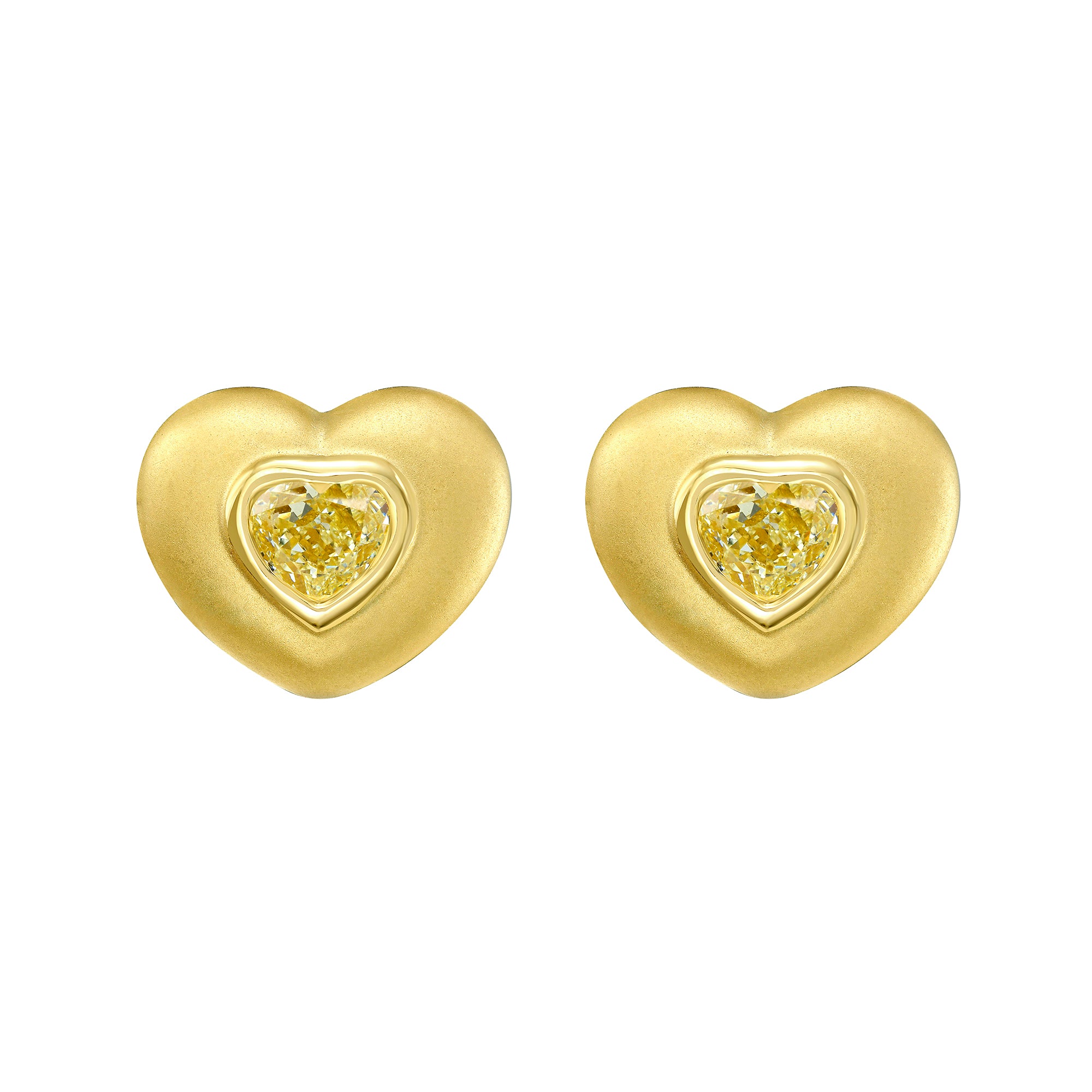 Sweetheart Yellow Diamond Studs