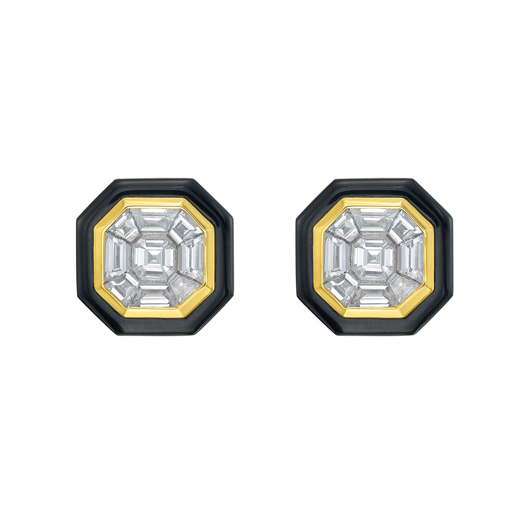 Black Velvet Diamond Studs