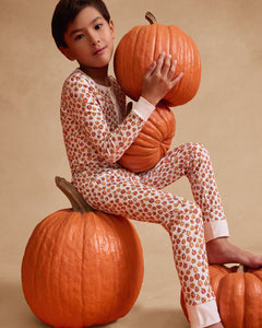 Kid’s Pima Snug Fit Pajama Set in Pumpkin Patch