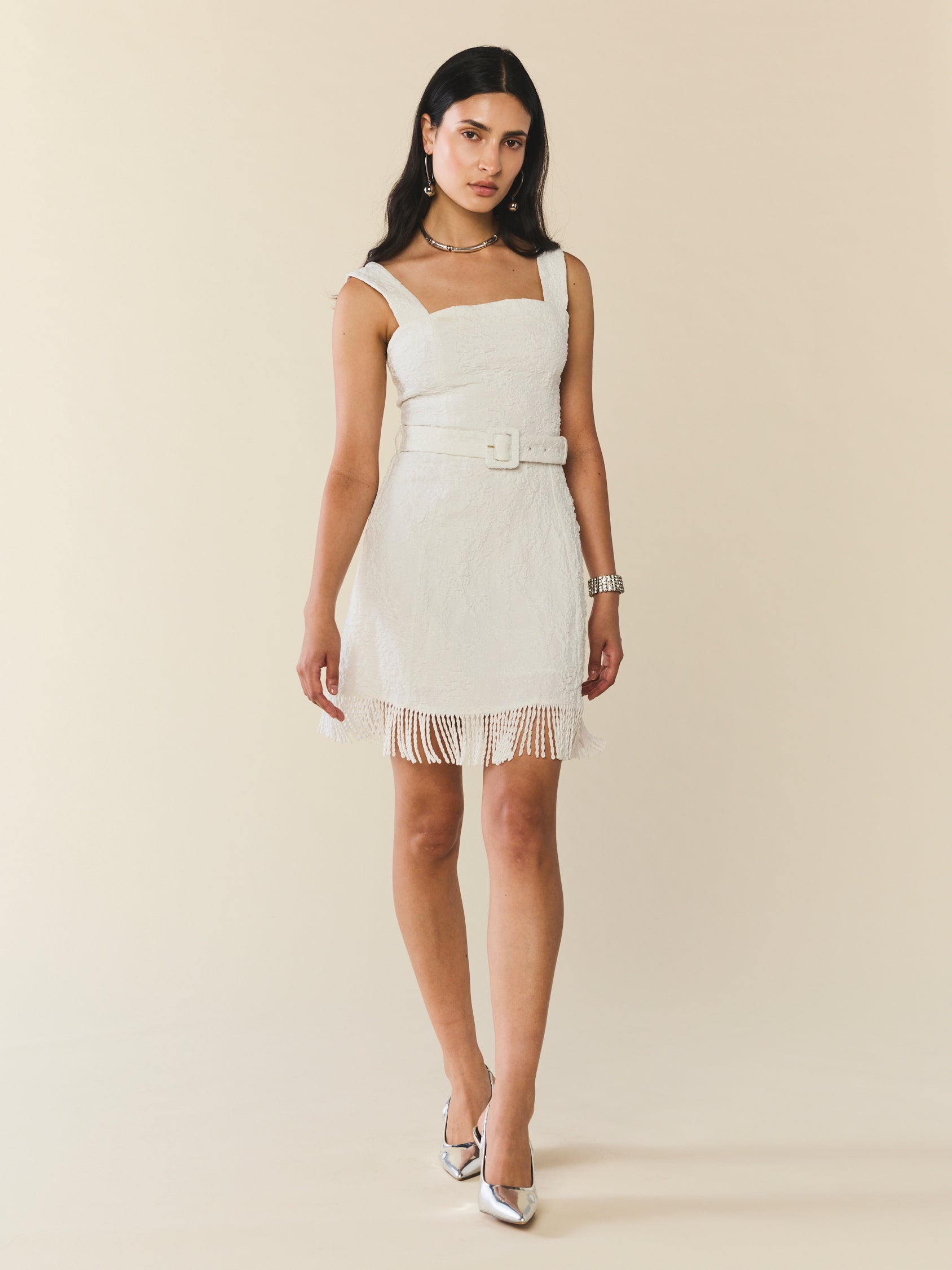 Sarah Bird Mini Dress in Chapel White Floral