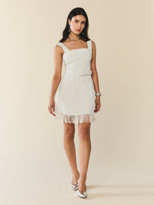 Sarah Bird Mini Dress in Chapel White Floral