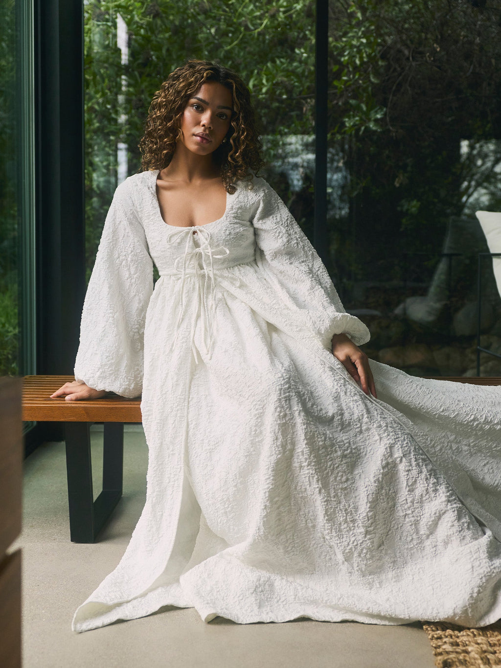 Brady Maxi Dress in Chapel White Floral