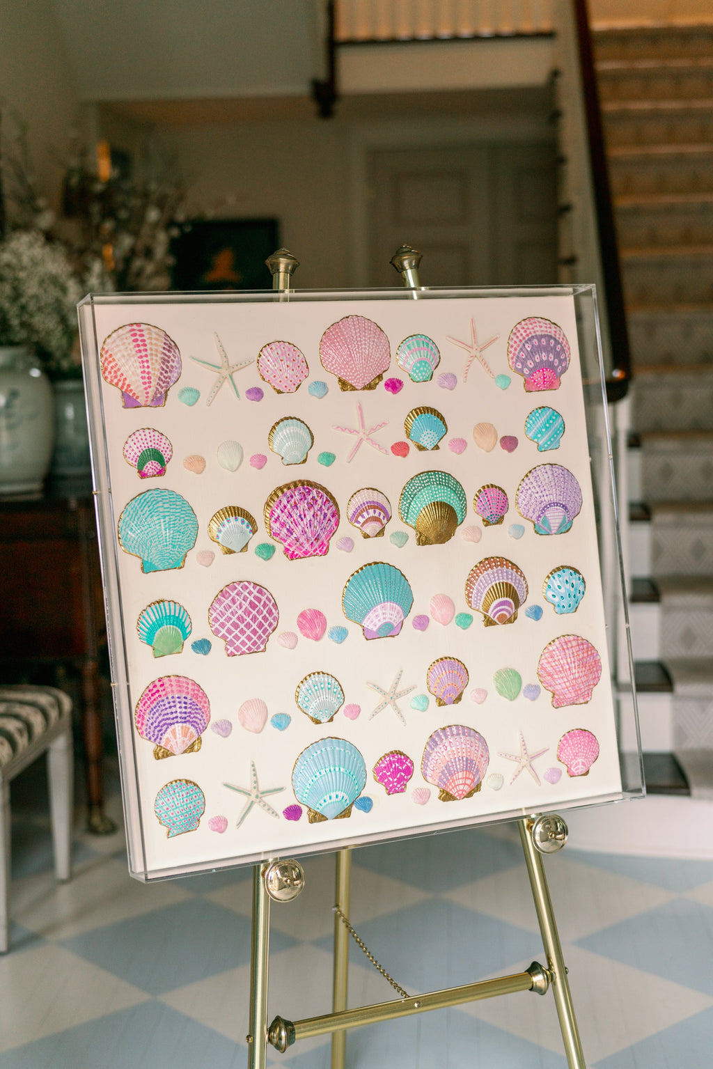 24" x 24" Custom Shell Artwork by Erin Donahue Tice