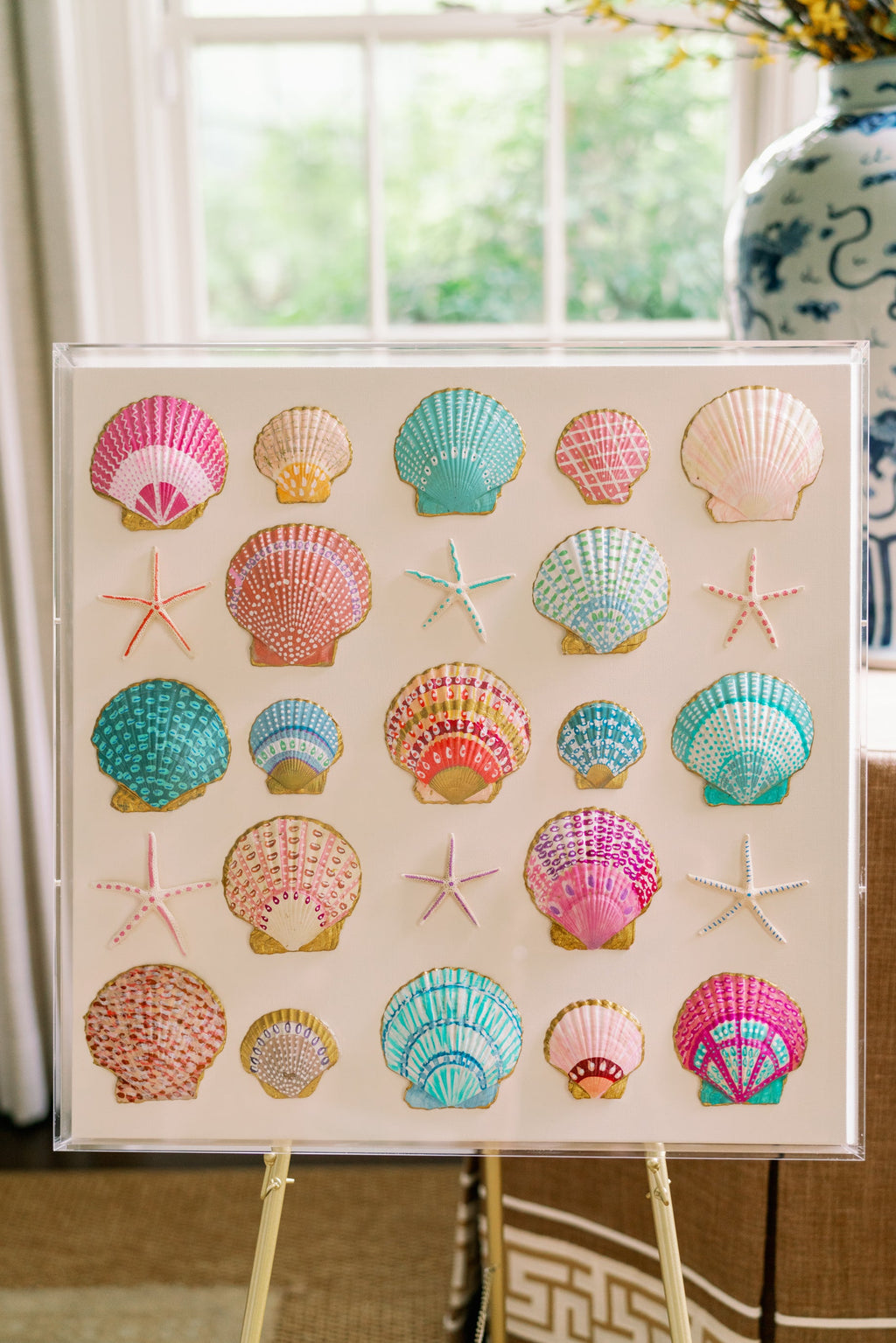 24" x 24" Custom Shell Artwork by Erin Donahue Tice