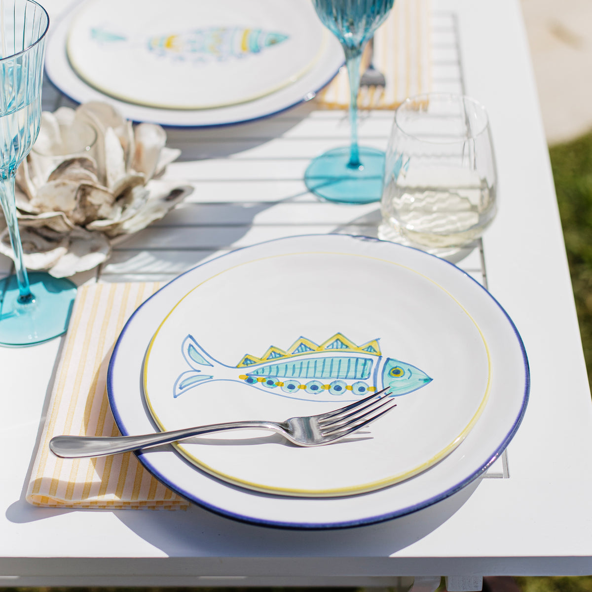 Elba's Fish Spiked Fin Salad Plate in Multi