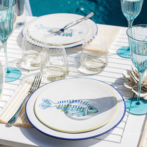 Elba's Fish Lined Fin Salad Plate in Multi