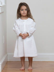 Annie White Cotton Dress in Lace