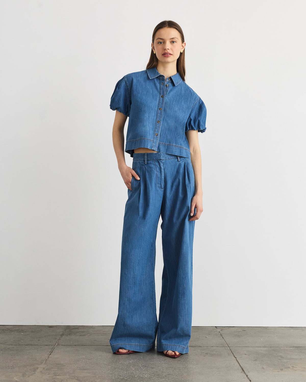 Elza Top in Medium Indigo Blue