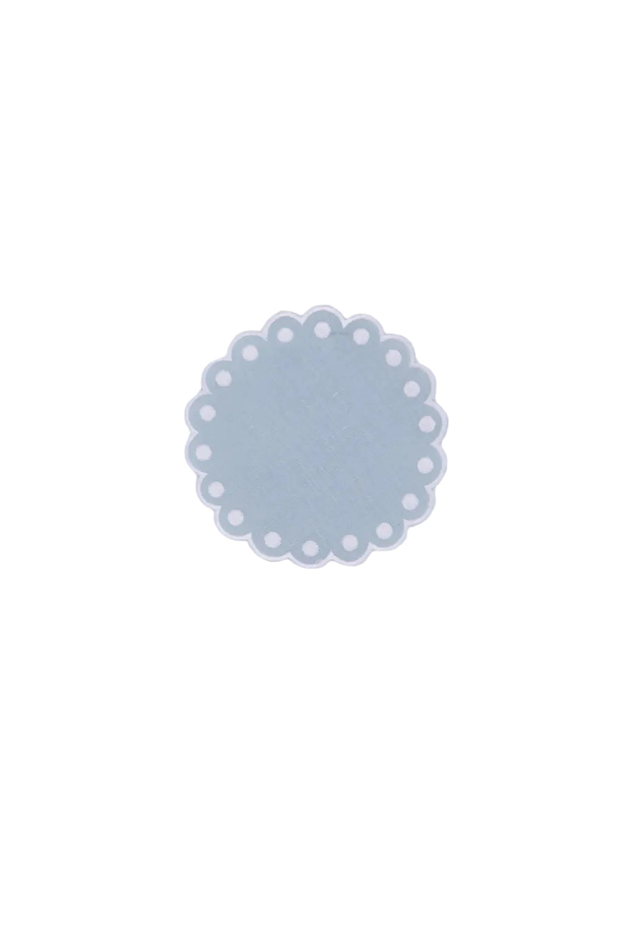 Bodoques Linen Coasters in Blue with White, Set of 6