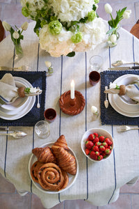 Eze 60x60 Tablecloth in Ivory & Blue