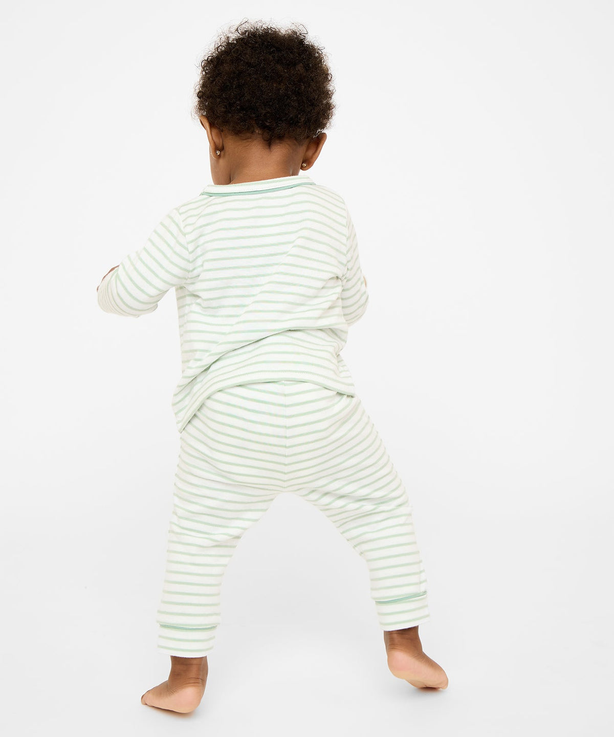 Edward Baby T-Shirt in Dusty Seafoam Mini Stripe