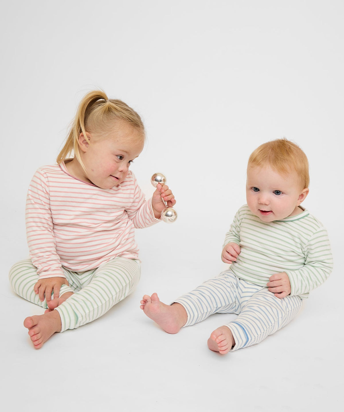 Edward Baby T-Shirt in Dusty Rose Mini Stripe
