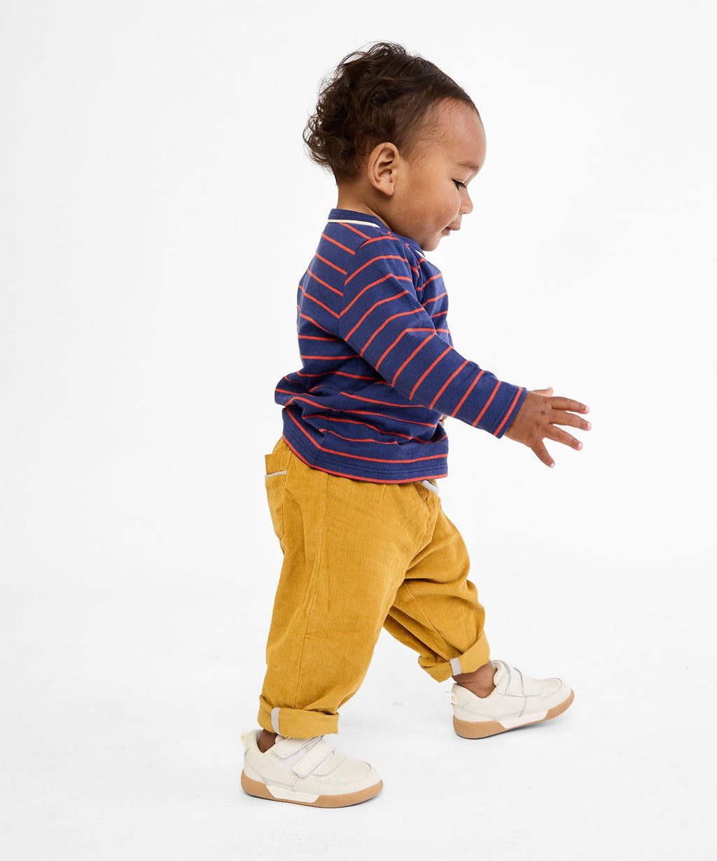 Edward Baby T-Shirt in Navy Fine Stripe