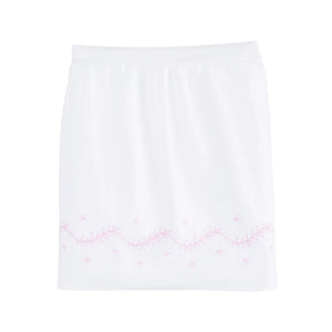 Embroidered Crib Skirt in Blush