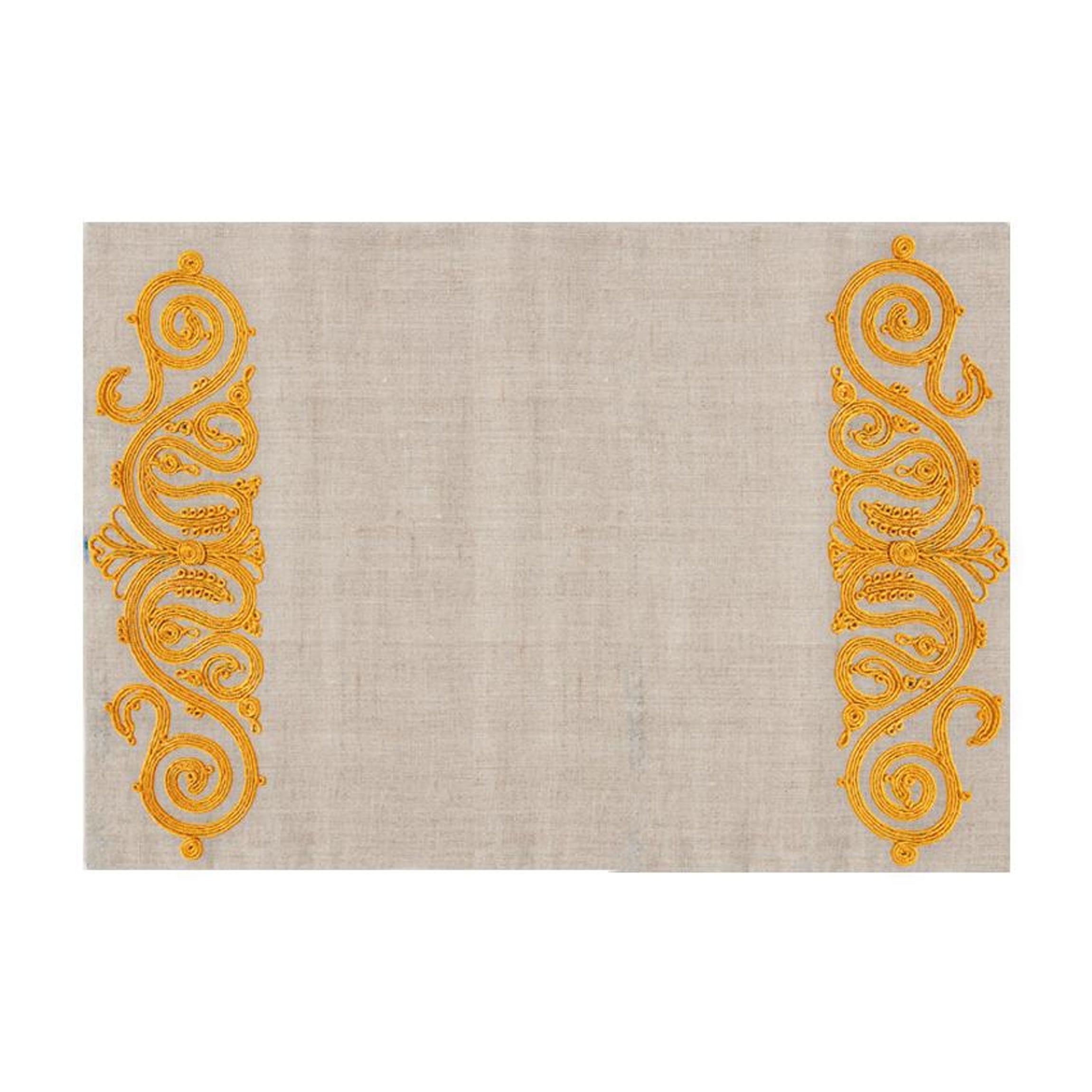 Embroidered Placemat In Yellow