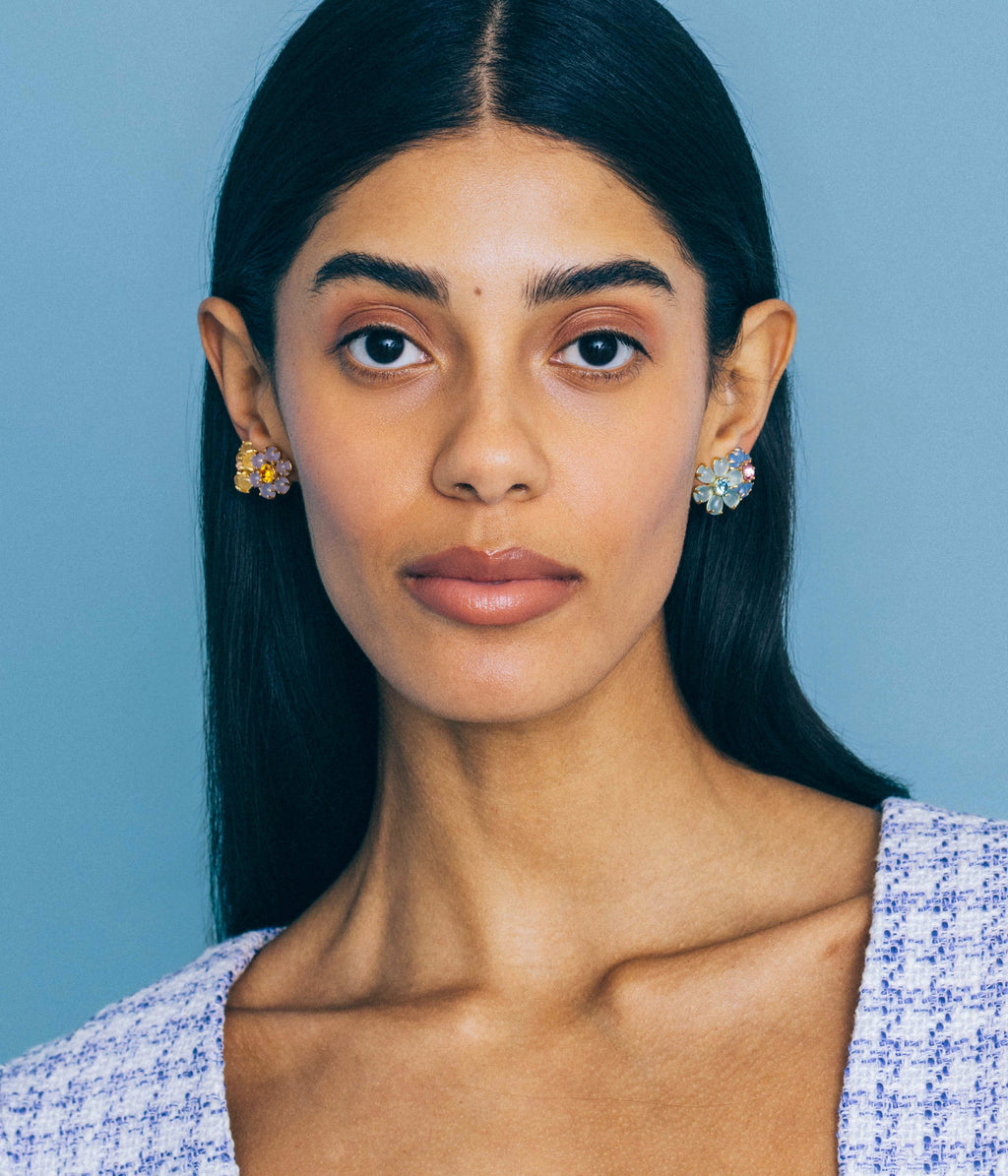 Emeline Flower Studs in Lavender - Loren Hope