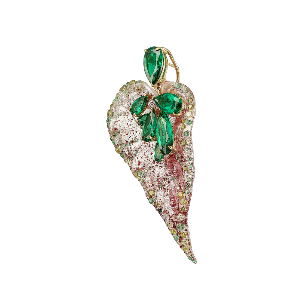 Emerald Beetroot Begonia Earrings