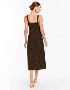 Espresso Midi Dress in Chestnut Gold