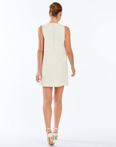 Etta Pearl Scallop Mini Dress in Ivory