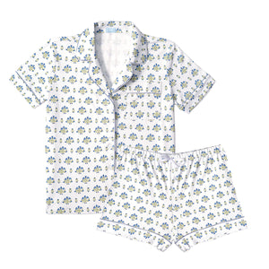 Posy Floral Block Women's Button Front Short Pajama Set