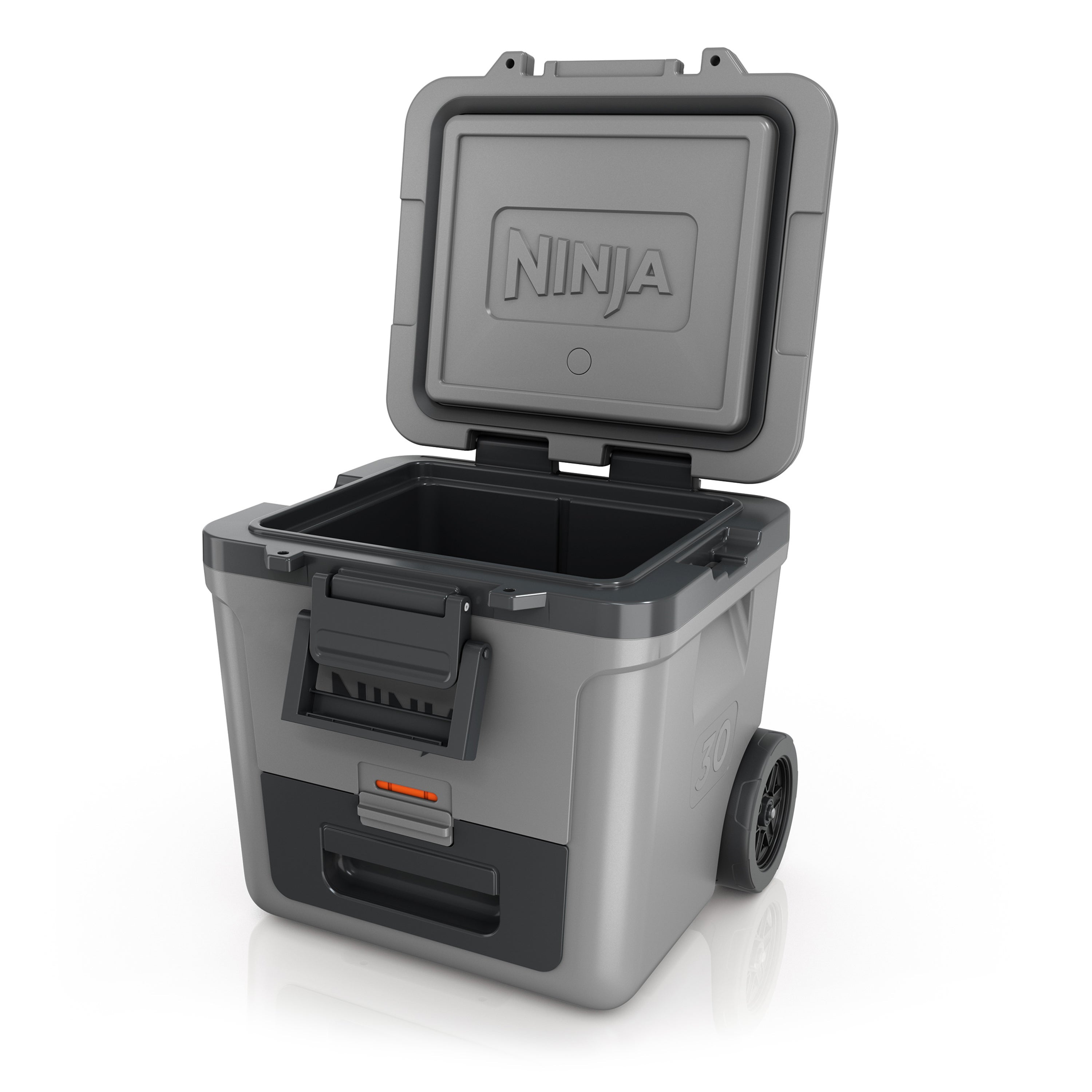 FrostVault 30 qt Wheeled Cooler with Cold Dry Zone in Slate Gray