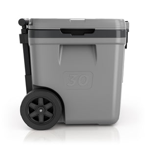 FrostVault 30 qt Wheeled Cooler with Cold Dry Zone in Slate Gray