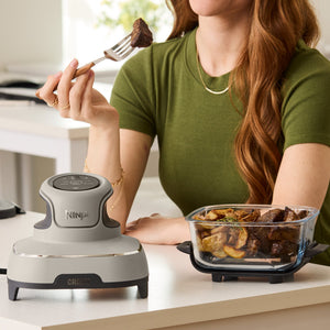Crispi 4-in-1 Portable Glass Air Fryer Cooking System in Stone