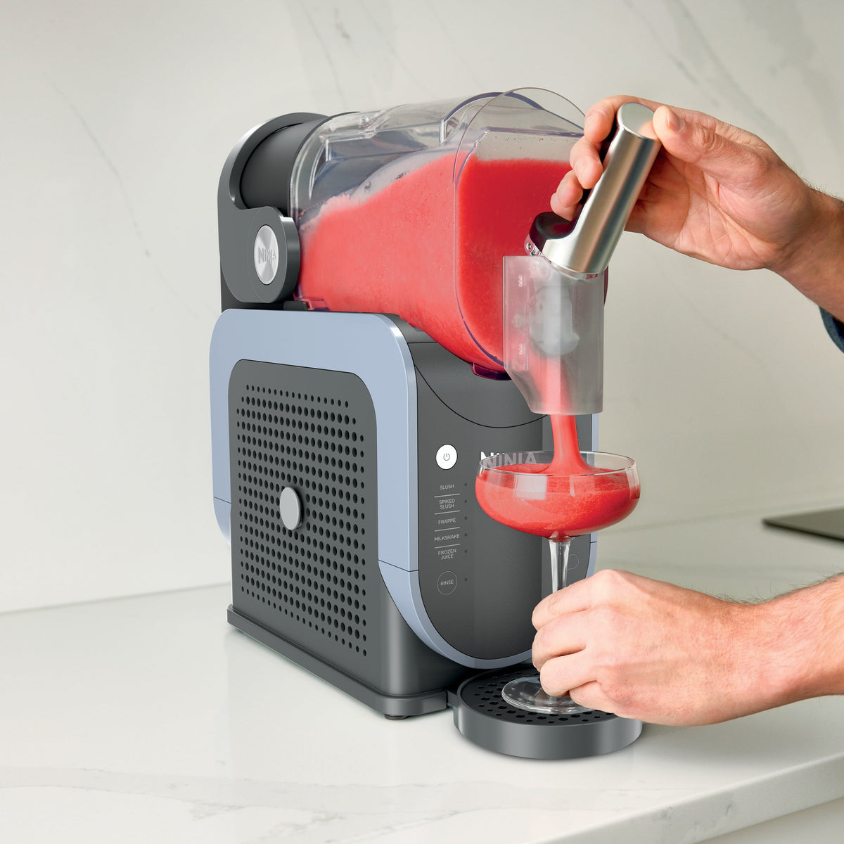 Slushi 5-in-1 Professional Frozen Drink Maker in Arctic Blue & Gray