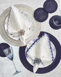 Aster Napkin Ring in Smoke, Set of 4