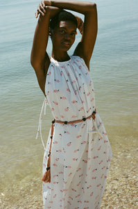 Halter Dress in Vintage Pink Fish